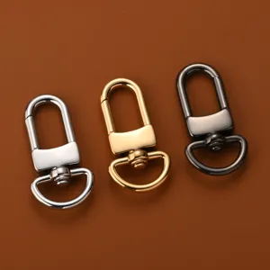 Stainless steel bag swivel snap hook, metal lobster clasp keychain accessory set for DIY crafts.