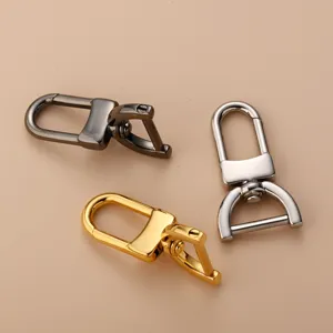 Stainless steel spring snap hooks keychain hardware set, multi-color metal clasp for bags.