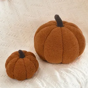 Cute pumpkin plush pillow set, soft stuffed toy cushion for home decor and kids cozy gift.