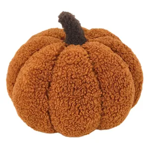 Fluffy orange pumpkin plush pillow soft stuffed toy autumn holiday home decor cushion