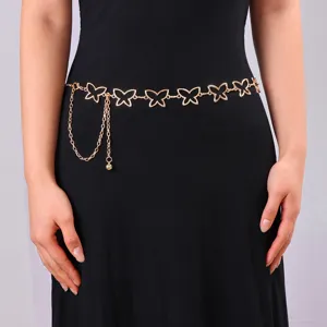 Fashion Metal Hollow Butterfly Waist Chain Women Adjustable Body Chain Dress Belt