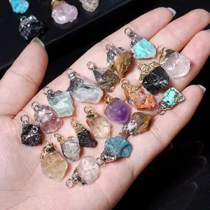 Ciondoli in pietra grezza di cristallo naturale per collane bracciali fai da te oro