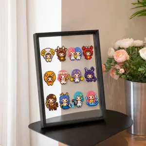 Quadro perline da stirare zodiaco, cornice trasparente doppia faccia decorazione.