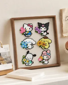 Sanrio personaggi perline da stirare cornice foto arte display scrivania quadrato legno