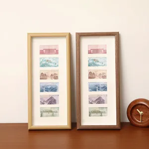 Houten 6-vak bankbiljetten display lijst, souvenir verzamel fotolijst voor thuisdecor.