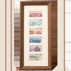 Houten bankbiljetten display lijst zes vakken herdenkingscollectie DIY wanddecoratie