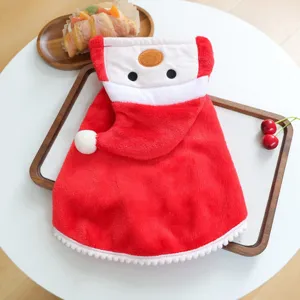 Red Christmas pet cape detailed view, Santa Claus style flannel costume for dogs and cats.