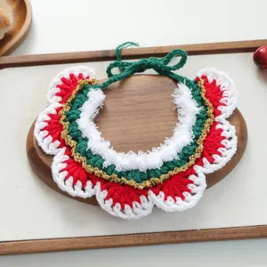Christmas pet knitted bib collar cute puppy cat holiday party decorative accessories