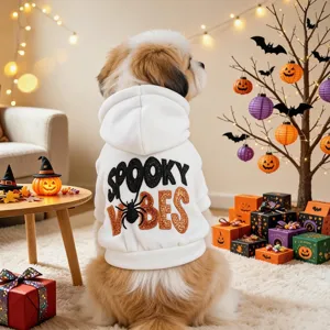 Joli sweat à capuche d'Halloween pour chien, vêtement chaud pour animaux de compagnie et chiots.