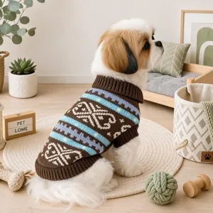 Pet knitted sweater for small dogs cute warm puppy winter autumn clothing apparel soft comfortable
