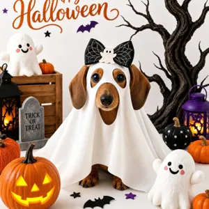 Halloween animale domestico fantasma mantello costume divertente gatto cane mantellina festa