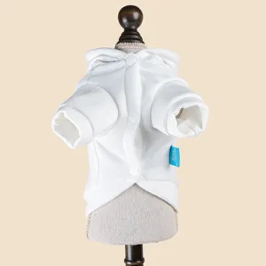 Sweat à capuche blanc pour animal de compagnie, pull mignon pour petits chiens au quotidien.