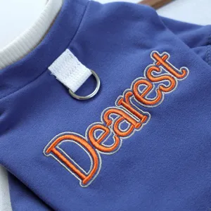 Schattige huisdier honden kleding zacht basishemd met stijlvolle dearest borduursel