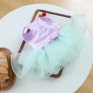 Süßes Haustier Prinzessin Tutu Kleid für Hunde und Katzen, stylisches lila Oberteil mit Rock.