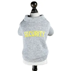 Sudadera gris con capucha para perro mascota de invierno cálida con texto de seguridad