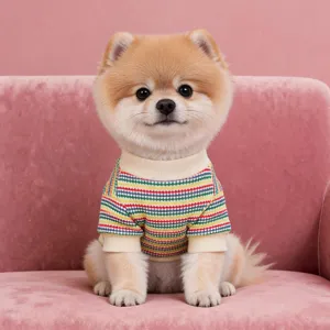 Kleurrijke gestreepte honden trui vest voor kleine huisdieren, zachte warme puppy kleding.