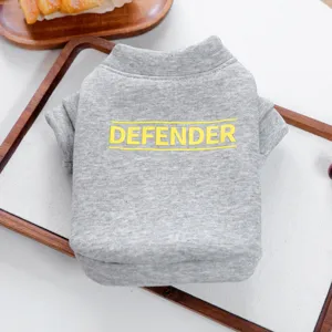 Sudadera gris para perros pequeños, jersey cálido otoño invierno cachorro con letras.