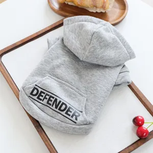 Détail sweat à capuche pour animal, imprimé lettres mignon, tissu doux chiens et chats.