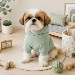 Felpa con cappuccio per cani verde chiaro vestiti per cani di piccola taglia primavera.