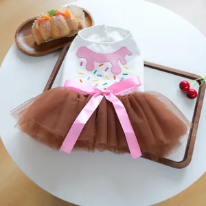Hübsches Sommer Haustier Hund Tutu Kleid, süßes Prinzessin Kostüm für Katzenwelpen.