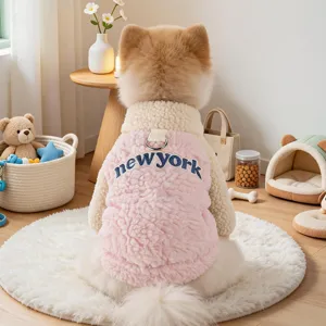 Pet Fleece Hoodie Small Dog Winter Warm Sweatshirt Puppy Clothes Letter Embroidery Pullover Apparel
