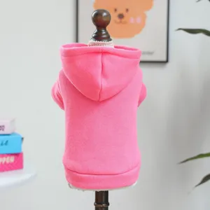 Pink pet dog hoodie winter warm fleece puppy clothes for small dogs apparel detail view