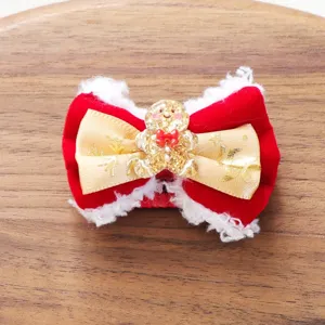 Weihnachten Haarklammer für Haustiere, süßer Lebkuchenmann Welpe Schleife Accessoire.