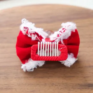 Weihnachten Haarklammer fuer Haustiere rot weiss plüsch Schleife Design Welpe Hunde Zubehör