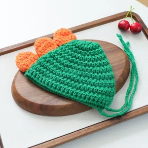 Joli bonnet dinosaure en tricot pour petit chien chat, accessoire costume hiver pour animal.