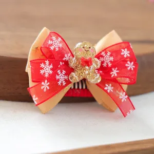 Weihnachten Haarklammer für Haustiere süße Lebkuchen Schleife Welpe Party Zubehör.