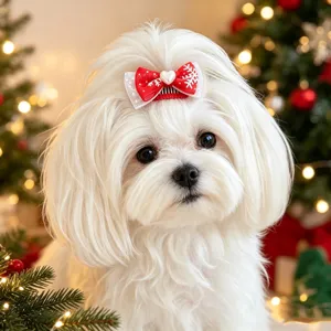 Weihnachten Haarklammer für Hunde süße rote Schleife Haarschmuck Party Welpen Zubehör neu