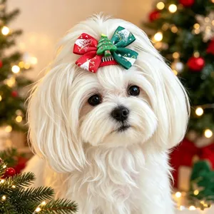 Weihnachten Hunde Haarklammer süße Welpen Schleife Haarnadeln festliche Haustier Party Zubehör