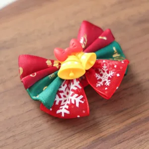 Weihnachten Haarklammer fur Haustiere Welpe Schleife Feiertag Party Accessoire rot grun