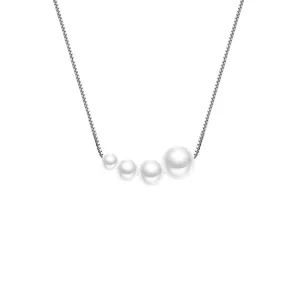Collier Perle Dégradé Argent Sterling 925 Style Français Chaîne De Clavicule Élégant Bijou