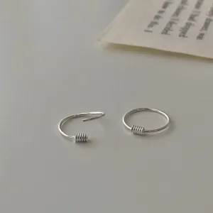 Boucles d'oreilles créoles ressort argent sterling S925 minimaliste helix piercing bijoux