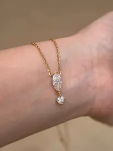 Collier de clavette goutte marquise en argent sterling S925 style minimaliste doré