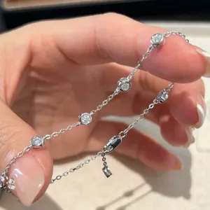 Silber Fassung Station Armband zarte glitzernde geschichtete Handgelenk Schmuck Frauen.