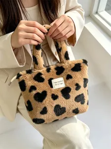 Borsa a mano in peluche autunno inverno borsa soffice casual da donna elegante