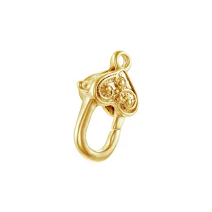 Gold metal DIY jewelry finding rotating clasp accessory for keychain charm crafting decor.