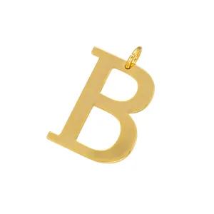 Gold tone letter B pendant charm stylish metal alphabet accessory for jewelry making