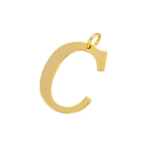 Gold Letter C Pendant Charm Metal Initials Jewelry DIY Keychain Accessory Gift New