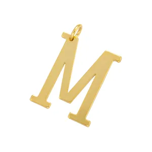 Gold letter M metal charm pendant, DIY jewelry making accessory and keychain accessory.