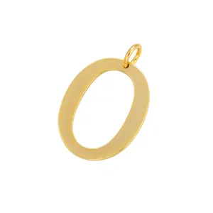 Gold letter O pendant metal charm for custom keychain necklace DIY jewelry making accessories.