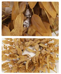 Détail de couronne d'eucalyptus d'automne, suspension artificielle pour Thanksgiving.
