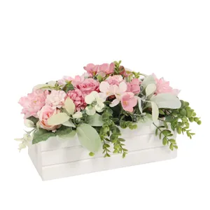 Künstlicher Topf Blumenstrauß gefälschte Rose Anordnung für Haus Hochzeit Party Dekoration