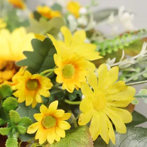 Artificial sunflower door hanging green plant home decor wedding spring floral pendant main