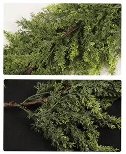 Guirlande de cèdre artificielle de Noël, branche de cyprès cryptée pour fête festive.