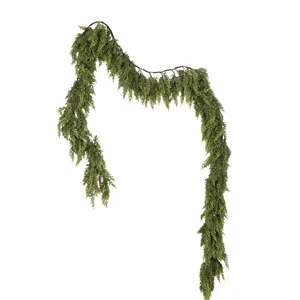Guirlande de cèdre artificielle pour décoration de Noël, vigne verte pour fête de fin d'année.