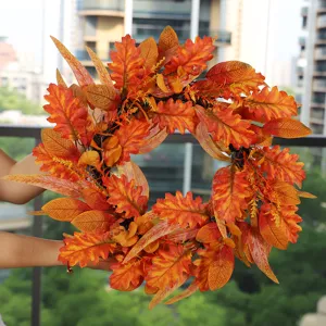 Autumn maple leaf wreath for front door Thanksgiving Halloween indoor outdoor home decor main