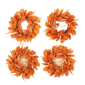 Fall autumn maple leaf wreath for front door Thanksgiving Halloween home indoor outdoor decor